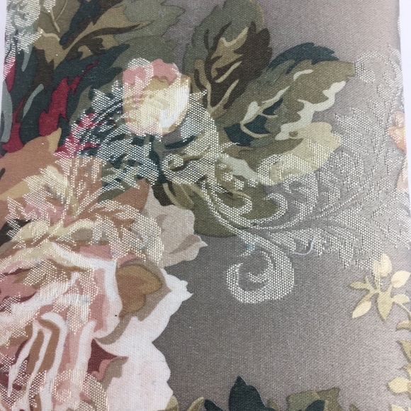 Floral Jacquard Fabric Covered Box Green Ivory Roses Book - Picture 8 of 11